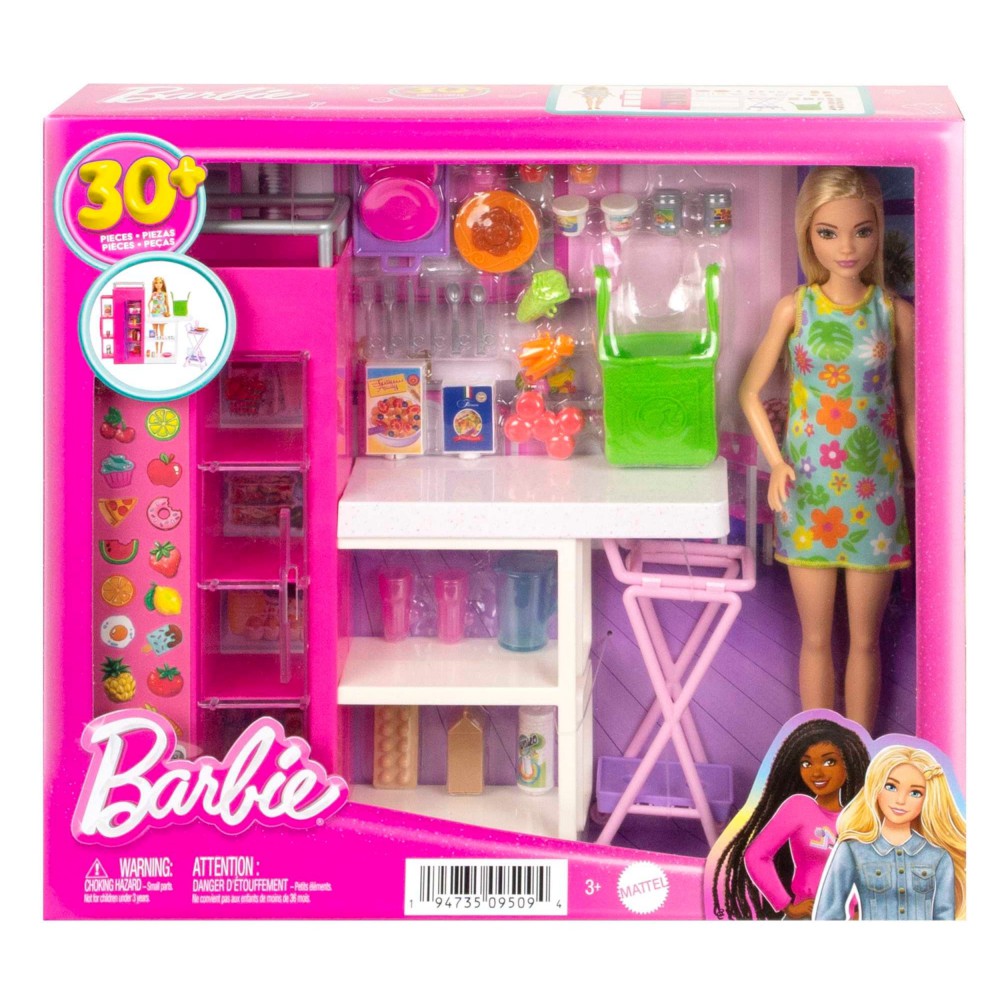 Barbie - Wymarzona spiżarnia Zestaw z lalką Barbie i 25 akcesoriami HJV38