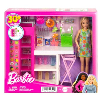 Barbie - Wymarzona spiżarnia Zestaw z lalką Barbie i 25 akcesoriami HJV38