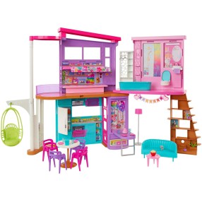 Barbie - Wakacyjny domek dla lalek z windą + 30 akcesoriów HCD50