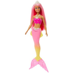 Barbie Dreamtopia - Lalka Syrenka Różowo-żółty ogon HGR11
