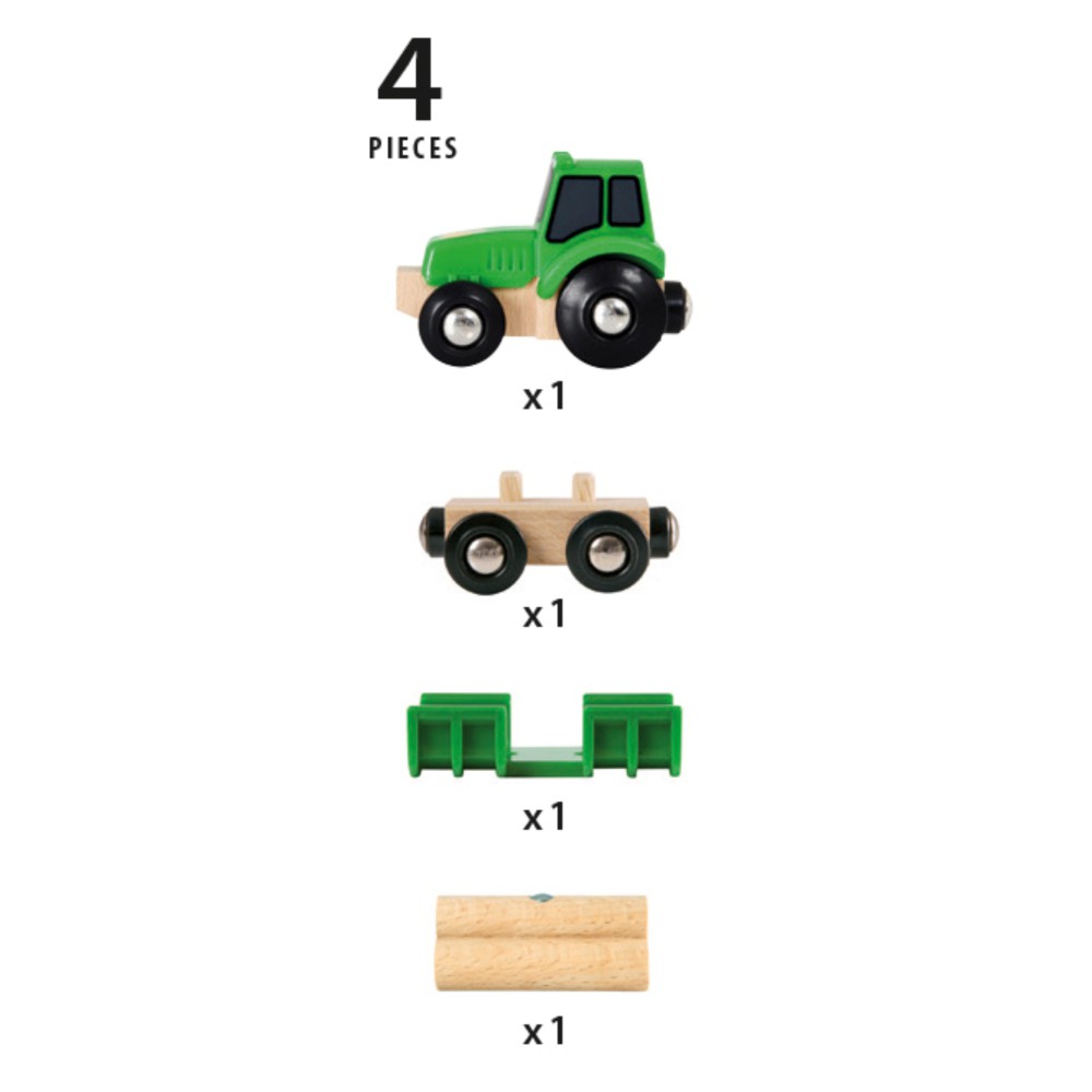 Brio Kolejka - Traktor z przyczepką 33799