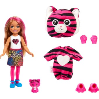 Barbie Cutie Reveal - Lalka Chelsea Tygrys + zwierzątko HKR15