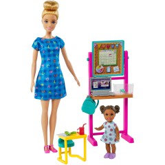 Barbie - Lalka Nauczycielka z uczennicą + akcesoria HCN19
