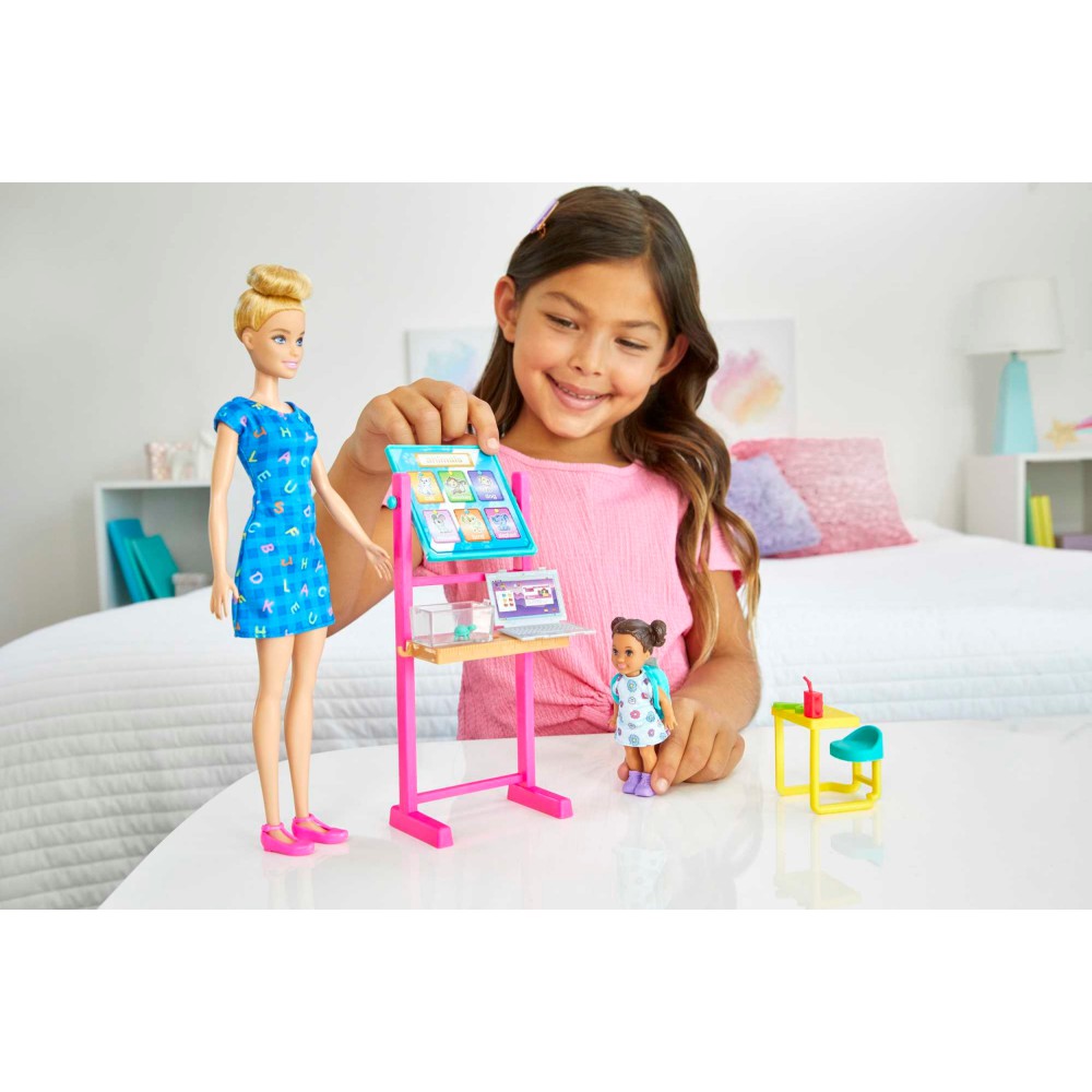 Barbie - Lalka Nauczycielka z uczennicą + akcesoria HCN19