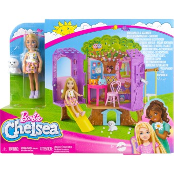 Barbie Chelsea - Domek na drzewie + lalka Chelsea + akcesoria HPL70
