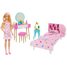 Barbie - Sypialnia dla lalki Barbie + akcesoria HPT55