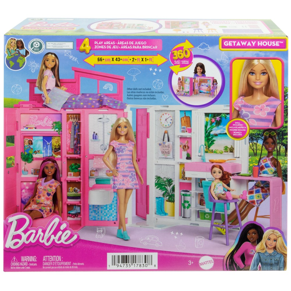 Barbie - Przytulny domek + lalka Barbie + akcesoria HRJ77