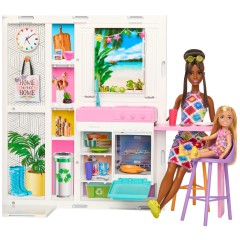 Barbie - Przytulny domek dla lalek Barbie + akcesoria HRJ76