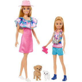 Barbie - Lalki Barbie i Stacie 2-pak + akcesoria HRM09