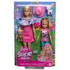 Barbie - Lalki Barbie i Stacie 2-pak + akcesoria HRM09