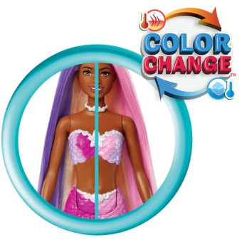 Barbie - Lalka syrenka Malibu ze zmianą koloru HRP98