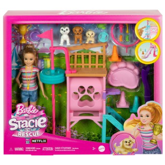 Barbie - Plac zabaw piesków + lalka Stacie HRM10