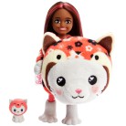 Barbie Cutie Reveal - Lalka Chelsea Kotek-Panda Czerwona + zwierzątko HRK28