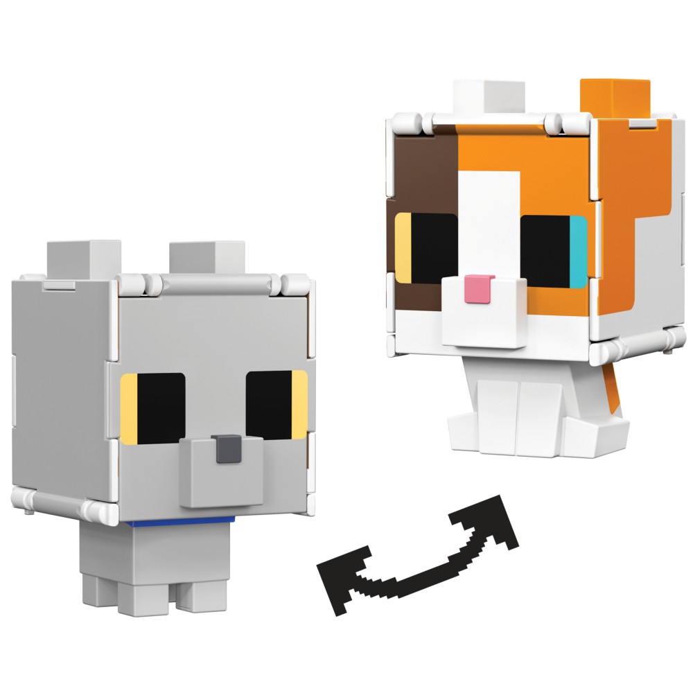 Minecraft - Figurka Kot Tricolor z transformacją 2w1 HTL45
