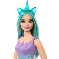 Barbie Fashionistas - Lalka Barbie Jednorożec w fioletowo-turkusowym stroju HRR15