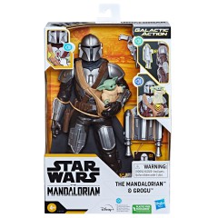 Hasbro Star Wars - Mandalorian i Grogu Interaktywne figurki akcji (wersja hiszpańska) F5194
