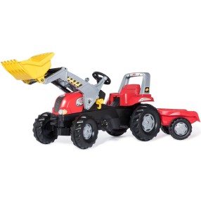 Rolly Toys - Traktor Rolly Junior RT z łyżką i przyczepą Czerwony 812127