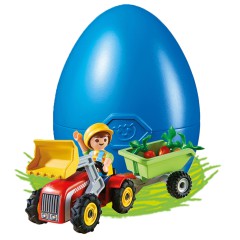 Playmobil - Zestaw jajko z niespodzianką Chłopiec z traktorem dziecięcym 4943