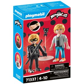 Playmobil - Miraculous Adrien i Czarny Kot Figurki z akcesoriami 71337