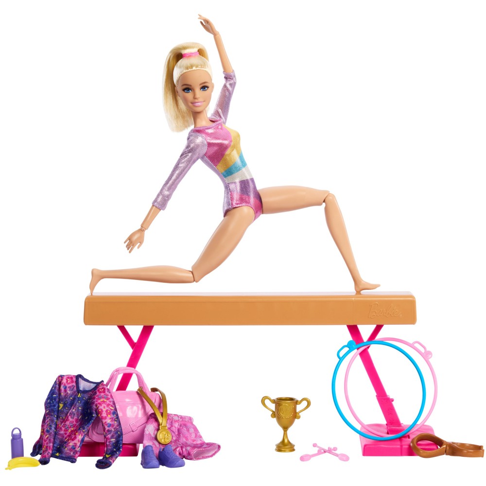 Barbie - Lalka Gimnastyczka + 14 akcesoriów HRG52