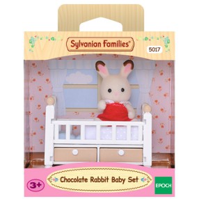Sylvanian Families - Dziecko królików z czekoladowymi uszami z łóżeczkiem 5017