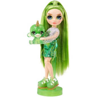 Rainbow High - Błyszcząca lalka Jade Hunter (Zielona) + zwierzątko i slime 120193