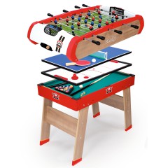 Smoby - Stół do gry 4w1 Piłkarzyki, biladr, Hockey, Ping-Pong 640001