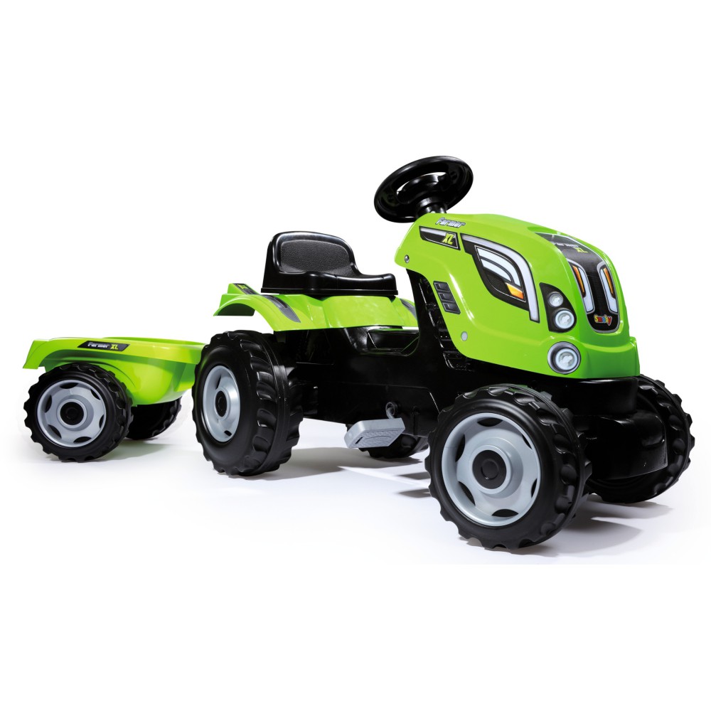 Smoby - Traktor Farmer XL z przyczepą Zielony 710111