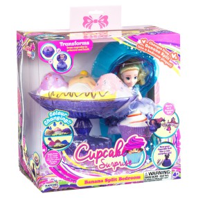 TM Toys - Cupcake Surprise Zestaw deser bananowy - sypialnia 2w1 Fioletowy 1138
